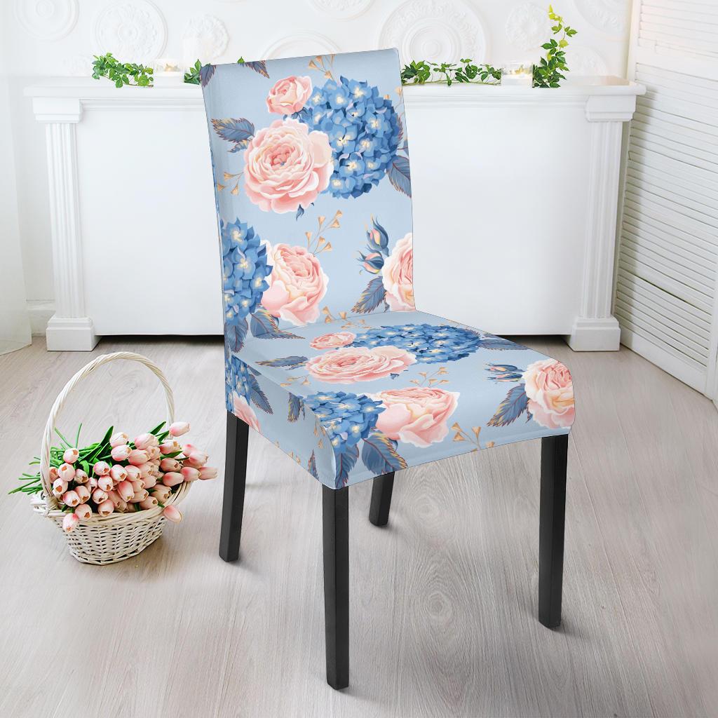 Hydrangea Pattern Print Design HD06 Dining Chair Slipcover-JORJUNE.COM
