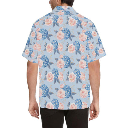 Hydrangea Pattern Print Design HD06 Men Hawaiian Shirt-JorJune