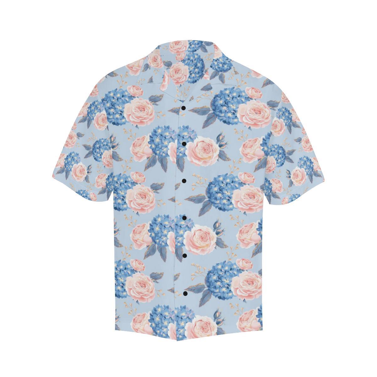 Hydrangea Pattern Print Design HD06 Men Hawaiian Shirt-JorJune