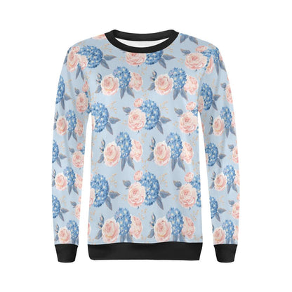 Hydrangea Pattern Print Design HD06 Women Long Sleeve Sweatshirt-JorJune