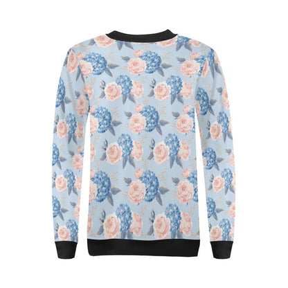 Hydrangea Pattern Print Design HD06 Women Long Sleeve Sweatshirt-JorJune