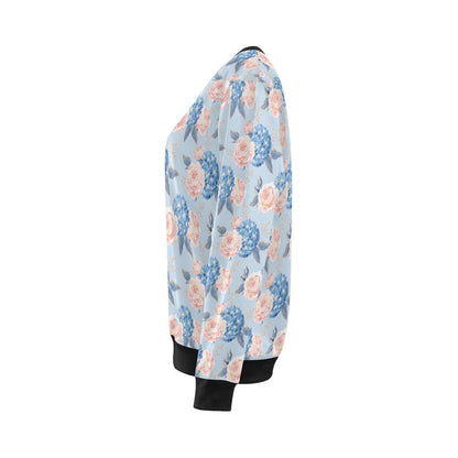 Hydrangea Pattern Print Design HD06 Women Long Sleeve Sweatshirt-JorJune