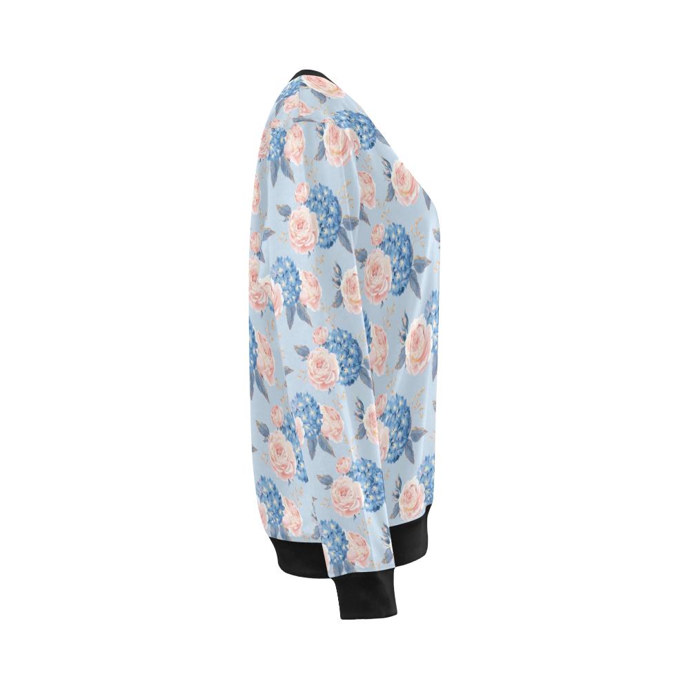 Hydrangea Pattern Print Design HD06 Women Long Sleeve Sweatshirt-JorJune