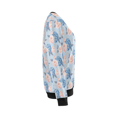 Hydrangea Pattern Print Design HD06 Women Long Sleeve Sweatshirt-JorJune