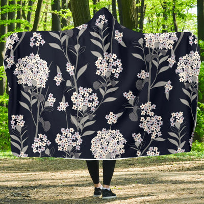 Hydrangea Pattern Print Design HD07 Hooded Blanket-JORJUNE.COM