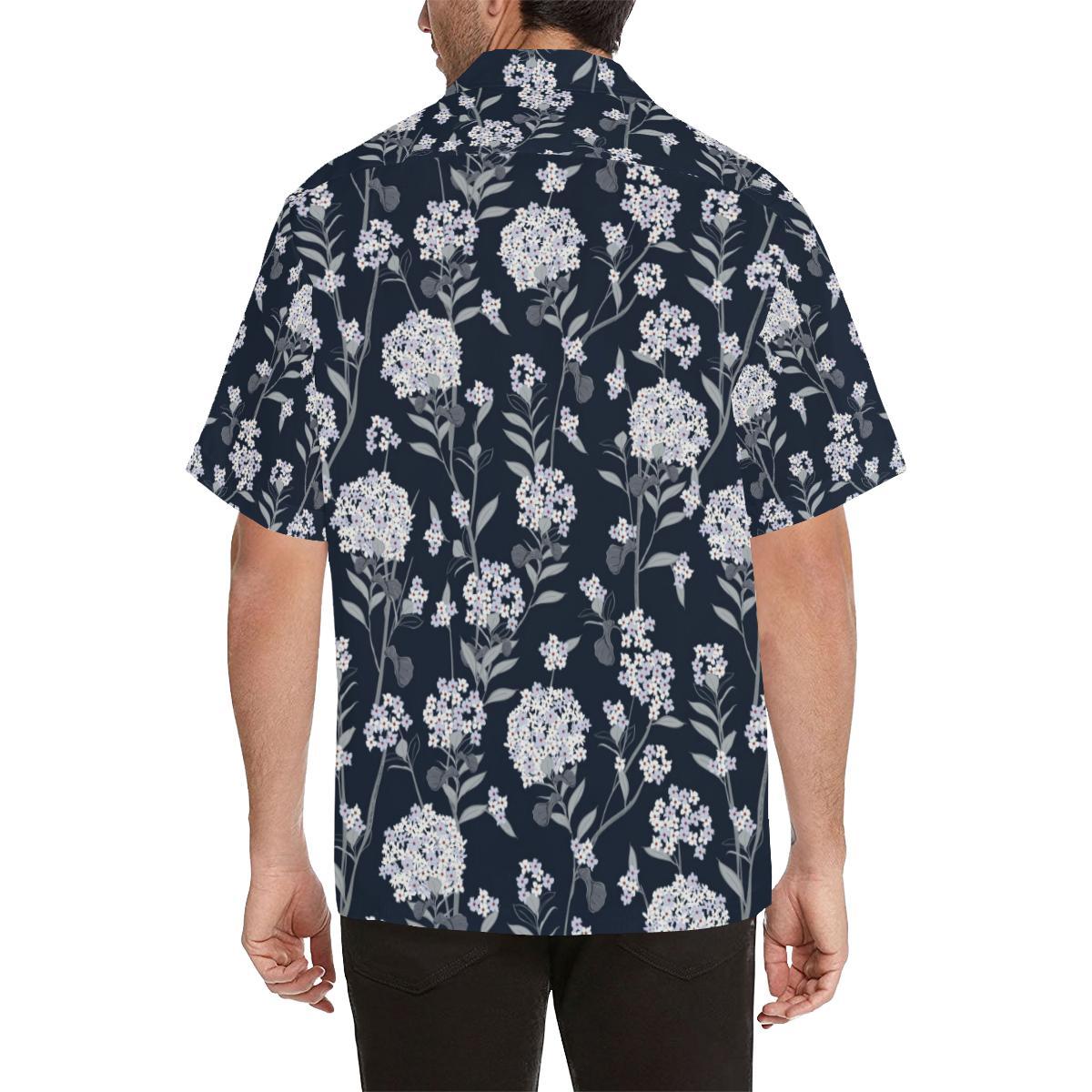 Hydrangea Pattern Print Design HD07 Men Hawaiian Shirt-JorJune