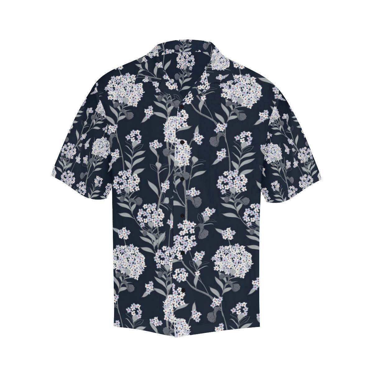 Hydrangea Pattern Print Design HD07 Men Hawaiian Shirt-JorJune