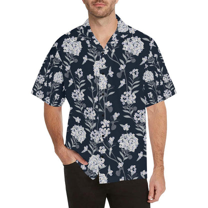 Hydrangea Pattern Print Design HD07 Men Hawaiian Shirt-JorJune