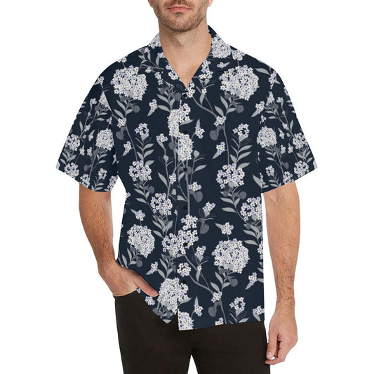 Hydrangea Pattern Print Design HD07 Men Hawaiian Shirt-JorJune