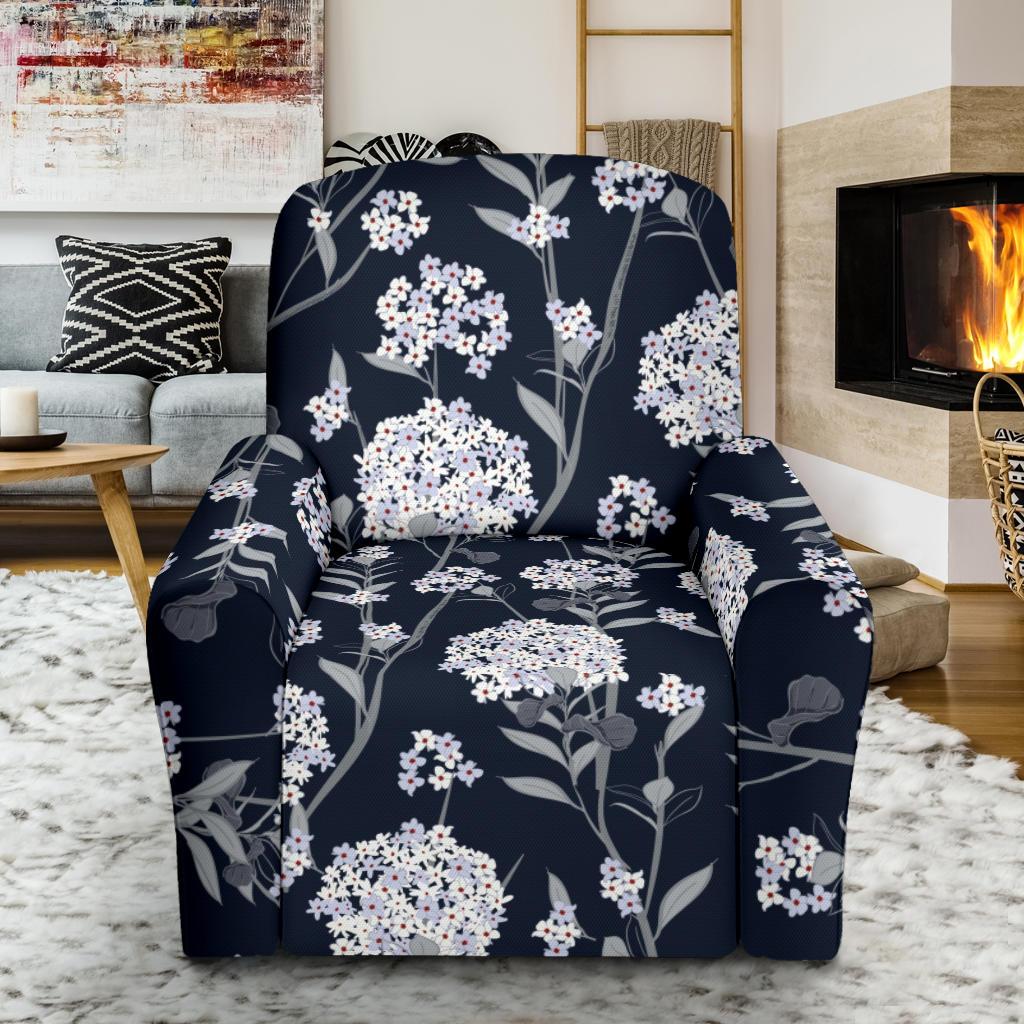 Hydrangea Pattern Print Design HD07 Recliner Slipcover-JORJUNE.COM
