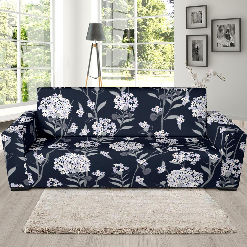 Hydrangea Pattern Print Design HD07 Sofa Slipcover-JORJUNE.COM