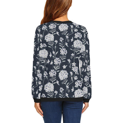 Hydrangea Pattern Print Design HD07 Women Long Sleeve Sweatshirt-JorJune