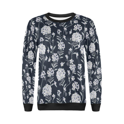 Hydrangea Pattern Print Design HD07 Women Long Sleeve Sweatshirt-JorJune