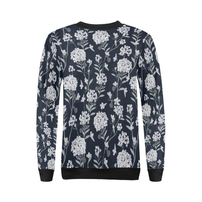 Hydrangea Pattern Print Design HD07 Women Long Sleeve Sweatshirt-JorJune