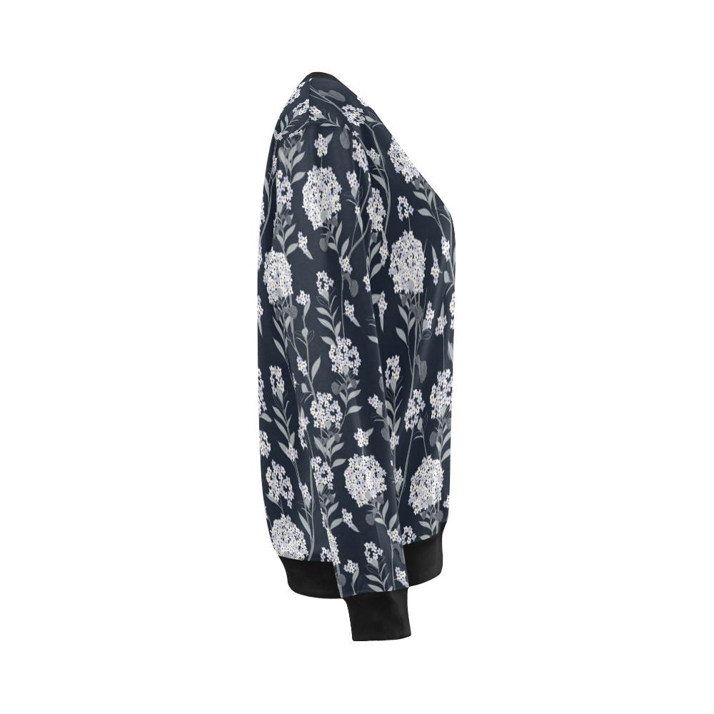 Hydrangea Pattern Print Design HD07 Women Long Sleeve Sweatshirt-JorJune