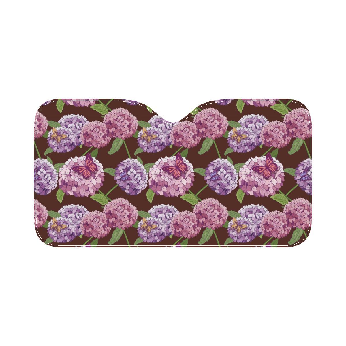 Hydrangea Pattern Print Design HD08 Car Sun Shade-JorJune