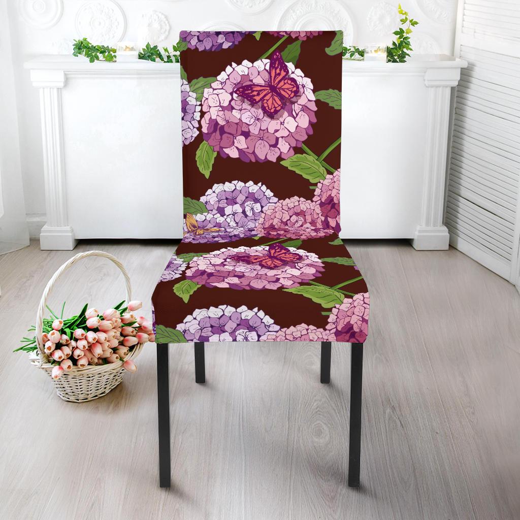 Hydrangea Pattern Print Design HD08 Dining Chair Slipcover-JORJUNE.COM