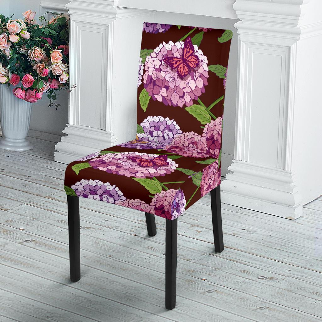 Hydrangea Pattern Print Design HD08 Dining Chair Slipcover-JORJUNE.COM