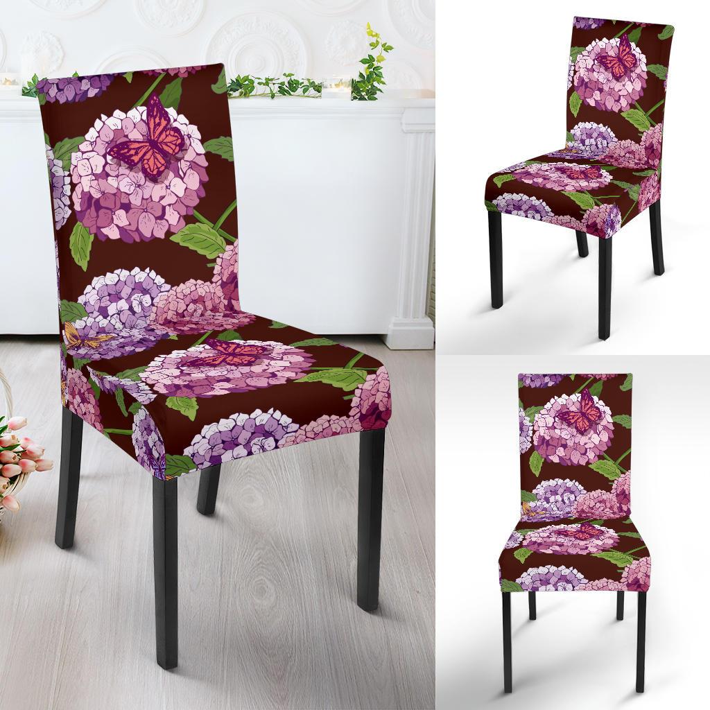 Hydrangea Pattern Print Design HD08 Dining Chair Slipcover-JORJUNE.COM