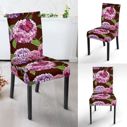 Hydrangea Pattern Print Design HD08 Dining Chair Slipcover-JORJUNE.COM