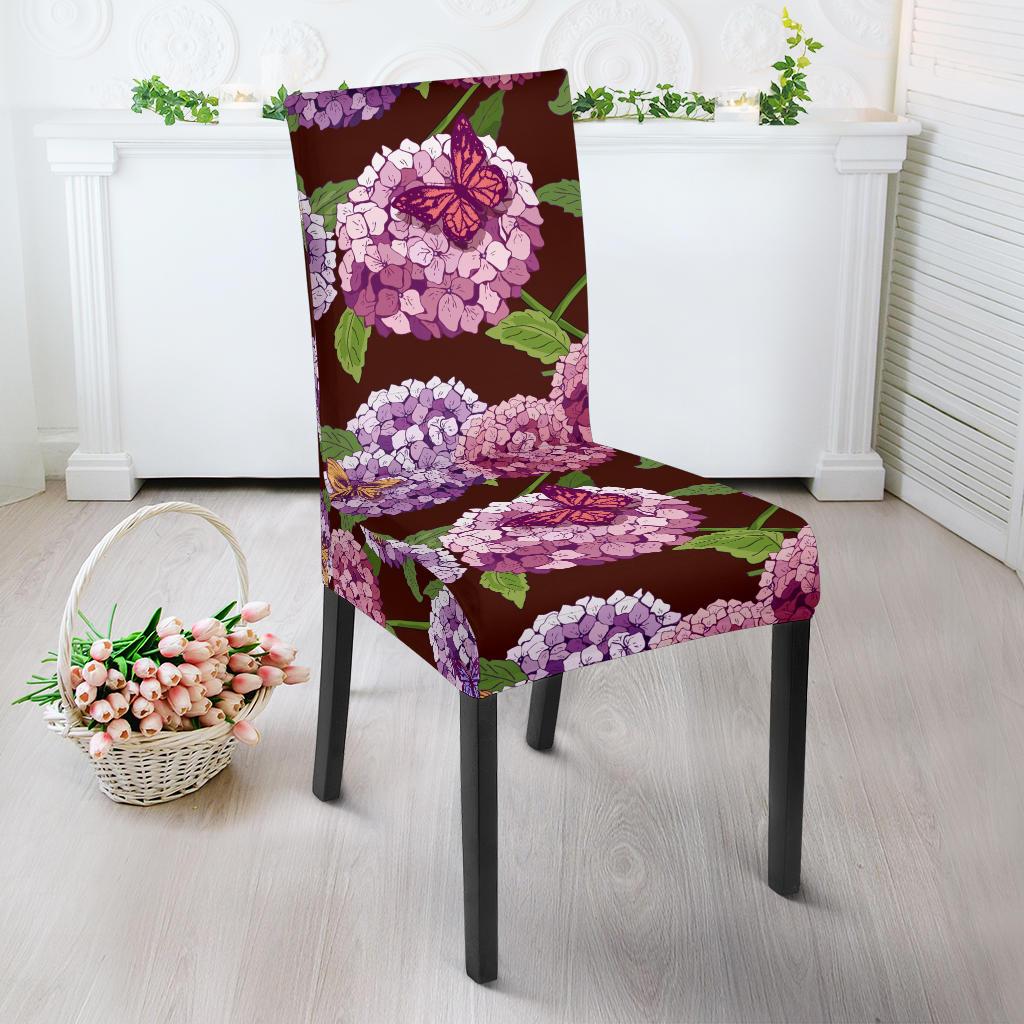 Hydrangea Pattern Print Design HD08 Dining Chair Slipcover-JORJUNE.COM