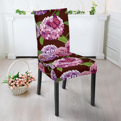 Hydrangea Pattern Print Design HD08 Dining Chair Slipcover-JORJUNE.COM