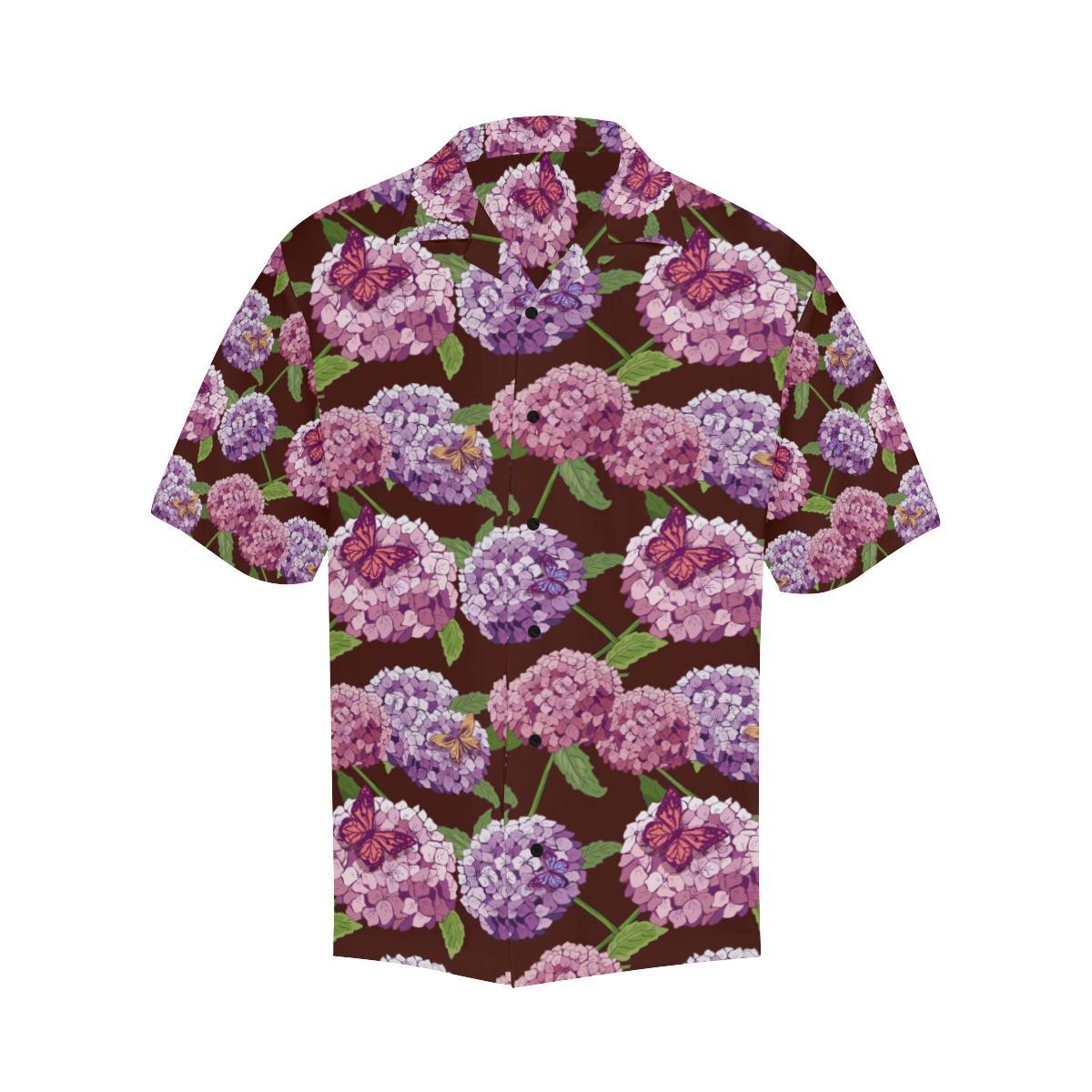 Hydrangea Pattern Print Design HD08 Men Hawaiian Shirt-JorJune
