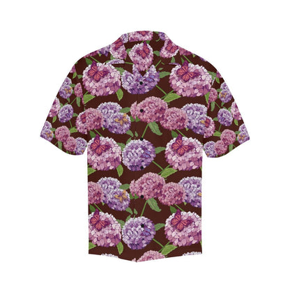 Hydrangea Pattern Print Design HD08 Men Hawaiian Shirt-JorJune
