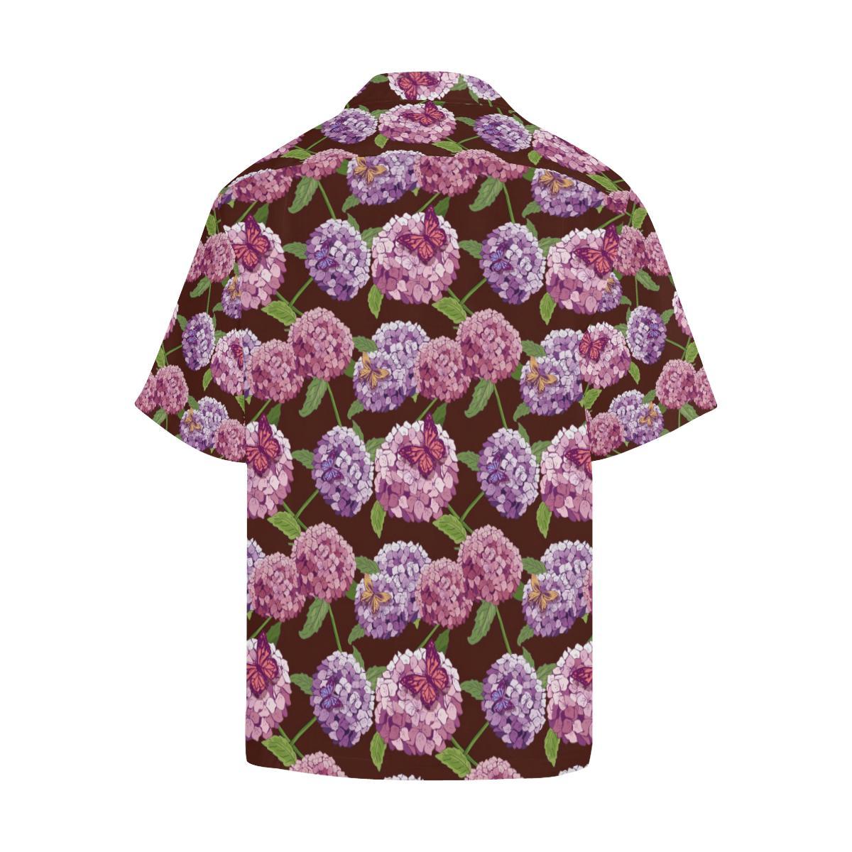 Hydrangea Pattern Print Design HD08 Men Hawaiian Shirt-JorJune
