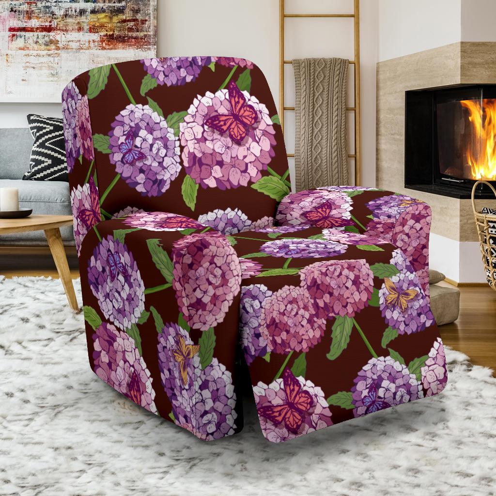 Hydrangea Pattern Print Design HD08 Recliner Slipcover-JORJUNE.COM