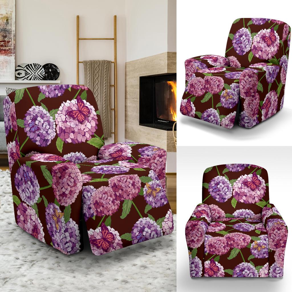 Hydrangea Pattern Print Design HD08 Recliner Slipcover-JORJUNE.COM