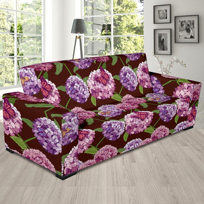 Hydrangea Pattern Print Design HD08 Sofa Slipcover-JORJUNE.COM