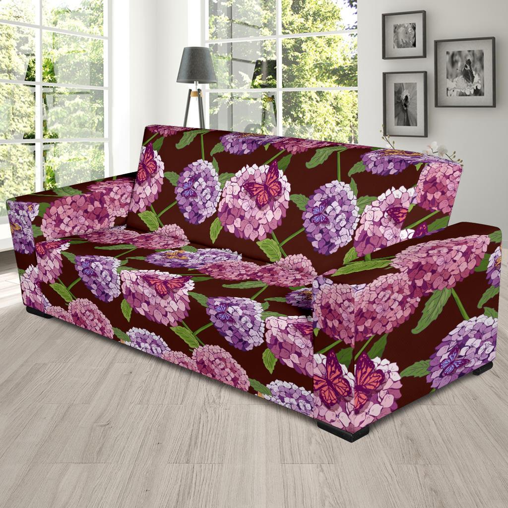 Hydrangea Pattern Print Design HD08 Sofa Slipcover-JORJUNE.COM