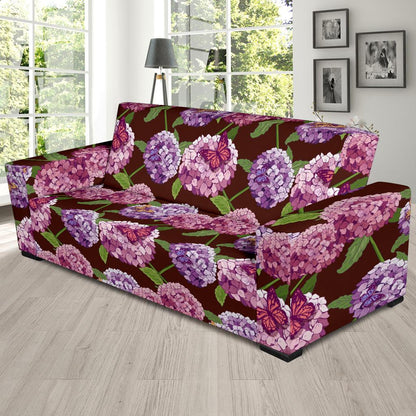 Hydrangea Pattern Print Design HD08 Sofa Slipcover-JORJUNE.COM