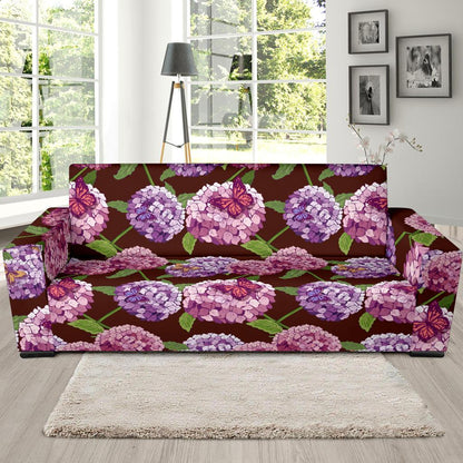 Hydrangea Pattern Print Design HD08 Sofa Slipcover-JORJUNE.COM