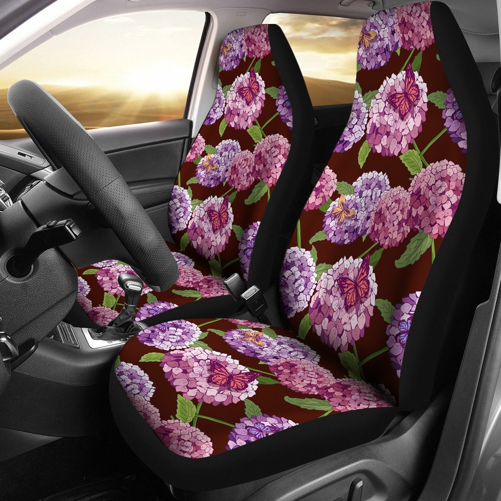 Hydrangea Pattern Print Design HD08 Universal Fit Car Seat Covers-JorJune