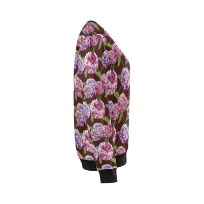Hydrangea Pattern Print Design HD08 Women Long Sleeve Sweatshirt-JorJune