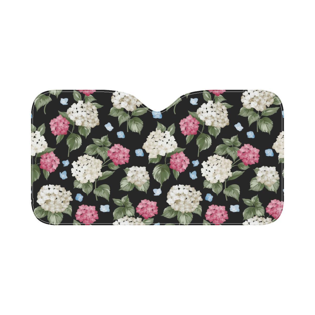 Hydrangea Pattern Print Design HD09 Car Sun Shade-JorJune