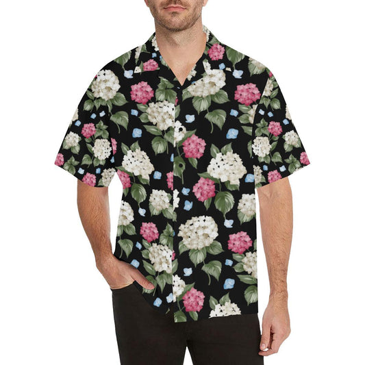 Hydrangea Pattern Print Design HD09 Men Hawaiian Shirt-JorJune