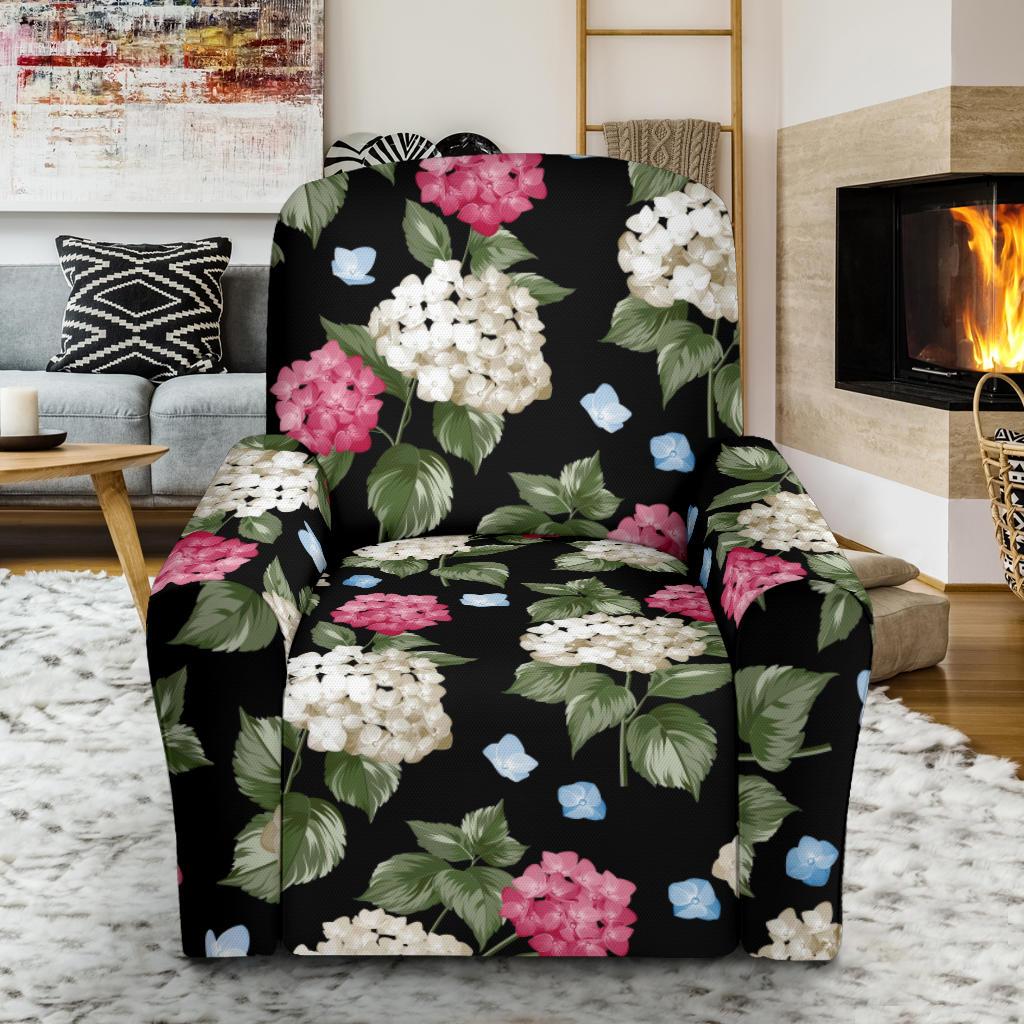 Hydrangea Pattern Print Design HD09 Recliner Slipcover-JORJUNE.COM