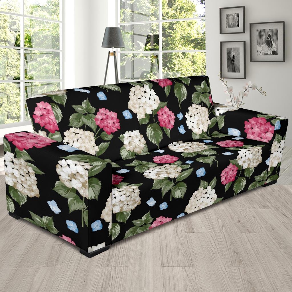 Hydrangea Pattern Print Design HD09 Sofa Slipcover-JORJUNE.COM