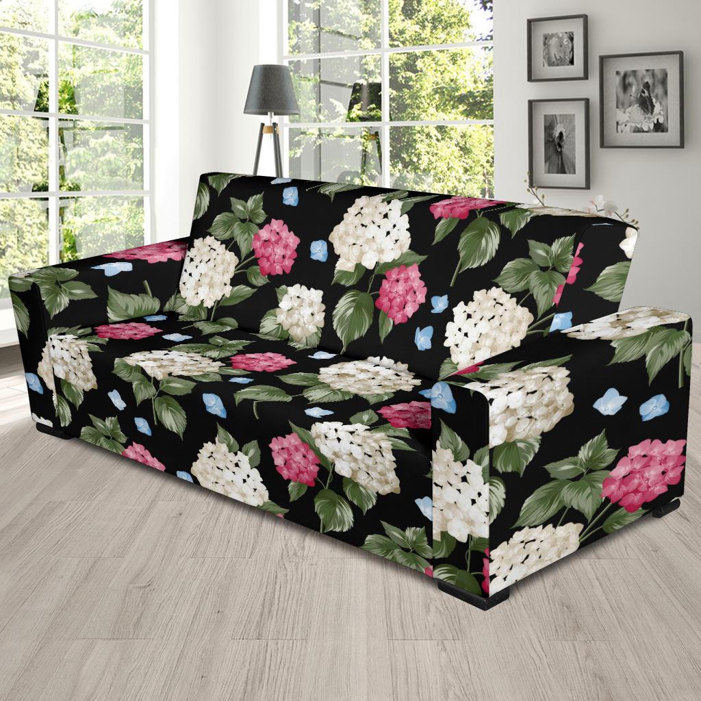 Hydrangea Pattern Print Design HD09 Sofa Slipcover-JORJUNE.COM
