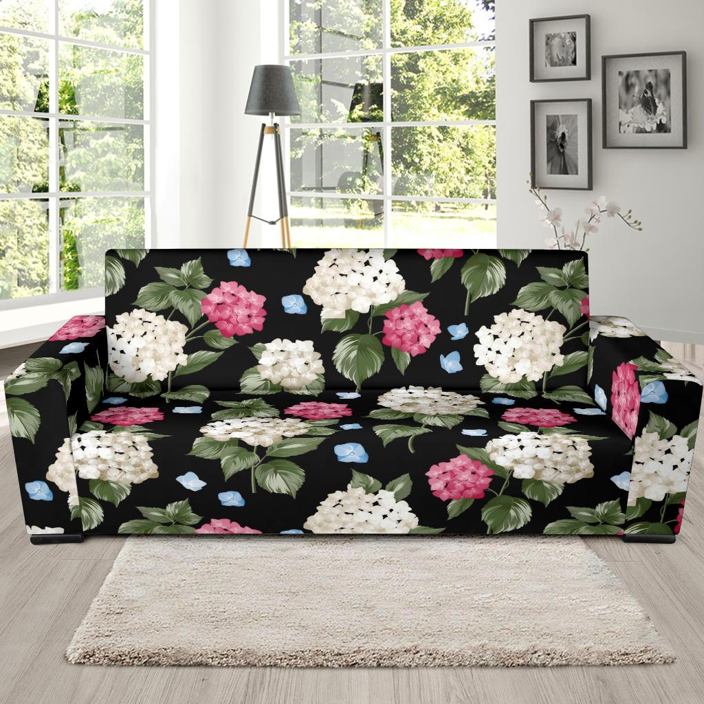 Hydrangea Pattern Print Design HD09 Sofa Slipcover-JORJUNE.COM