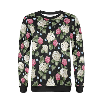 Hydrangea Pattern Print Design HD09 Women Long Sleeve Sweatshirt-JorJune
