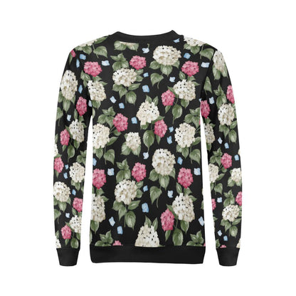 Hydrangea Pattern Print Design HD09 Women Long Sleeve Sweatshirt-JorJune