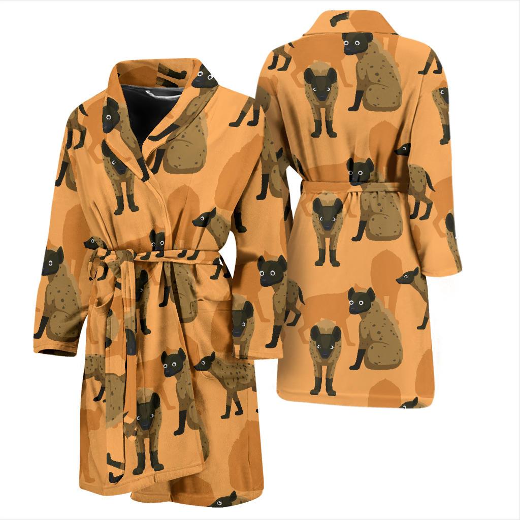 Hyena Pattern Print Design 01 Men Bathrobe-JORJUNE.COM