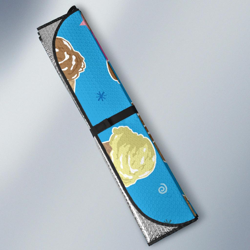 Ice Cream Pattern Print Design 01 Car Sun Shades-JORJUNE.COM