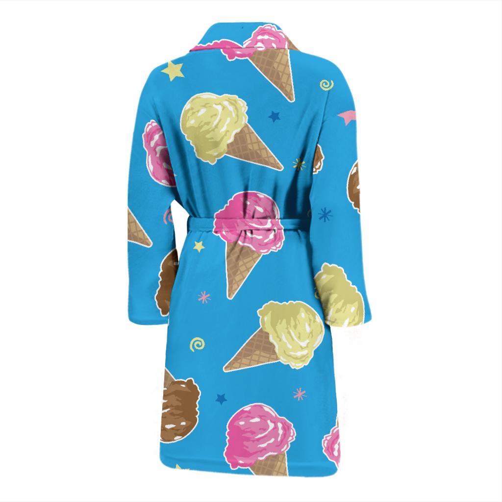 Ice Cream Pattern Print Design 01 Men Bathrobe-JORJUNE.COM