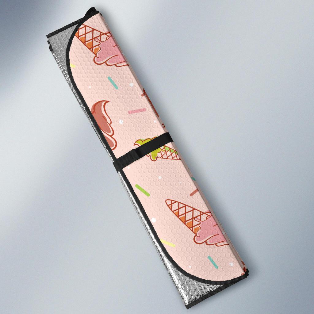 Ice Cream Pattern Print Design 02 Car Sun Shades-JORJUNE.COM