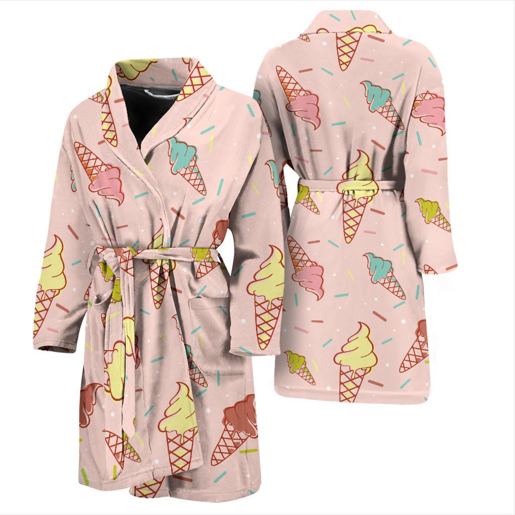Ice Cream Pattern Print Design 02 Men Bathrobe-JORJUNE.COM